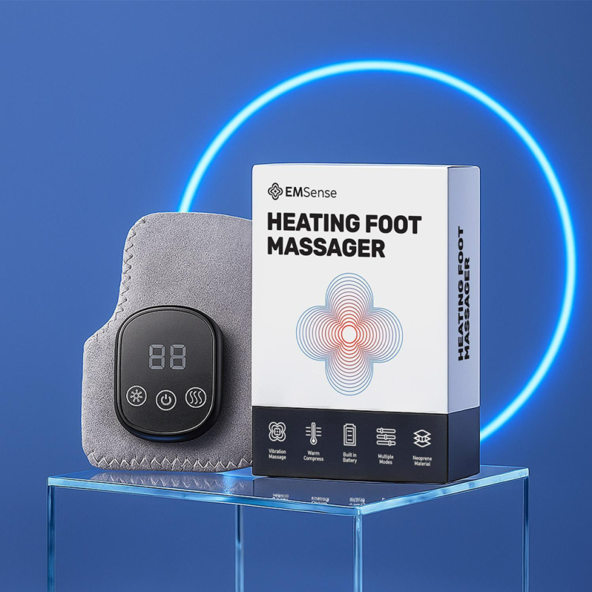 emsense foot massager reviews device with EMS therapy mat for foot pain relief and improved circulation